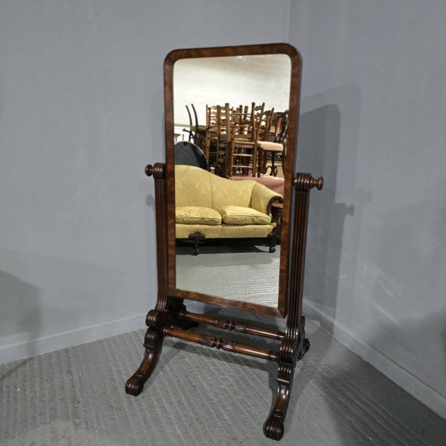 Regency Mahogany Cheval Mirror, 1830 For Sale - Image 6 of 14