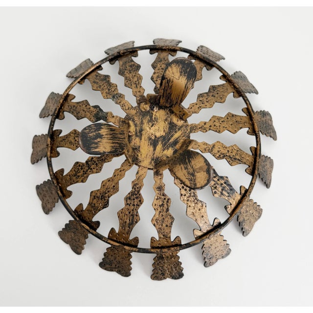 Metal 1970's Spanish Revival Footed Wrought Iron Bowl For Sale - Image 7 of 7