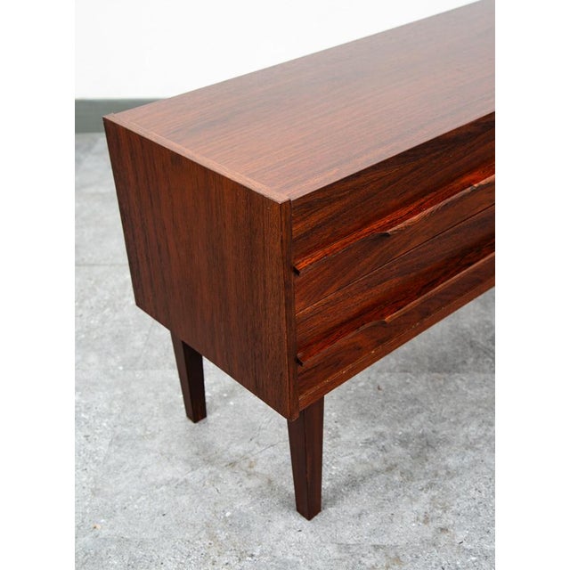Mid Century Danish Modern Side Table Entryway Chest 2 Drawer Rosewood Bedside For Sale - Image 12 of 12