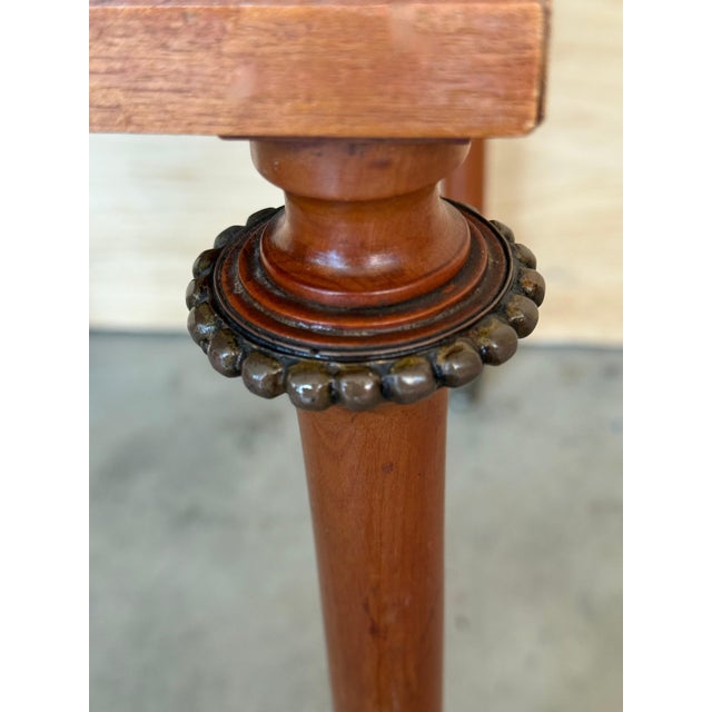 1900s, Art Nouveau Pair of Mahogany Nightstands with Crest Marble Top For Sale - Image 13 of 18