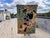 Monumental late 20th century wool wall tapestry in the style of Joan Miro. Wool is stitched onto a canvas background....
