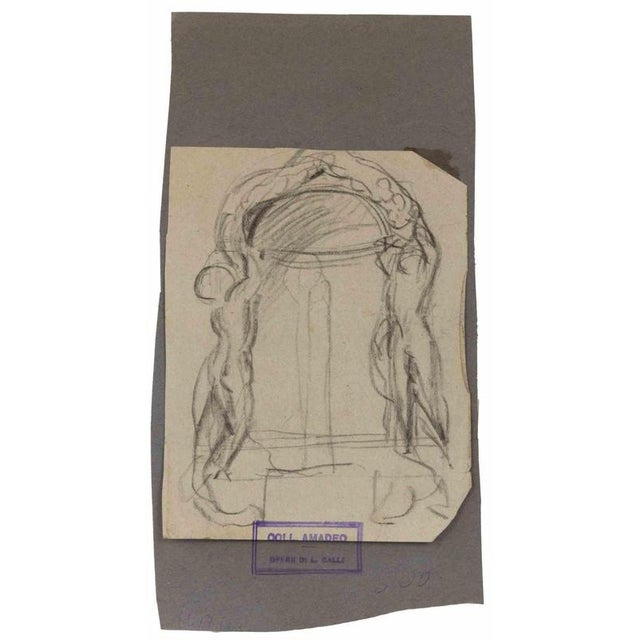 Composition is an original artwork realized by Luigi Galli in the late 19th Century. Pencil drawing on paper. The artwork...