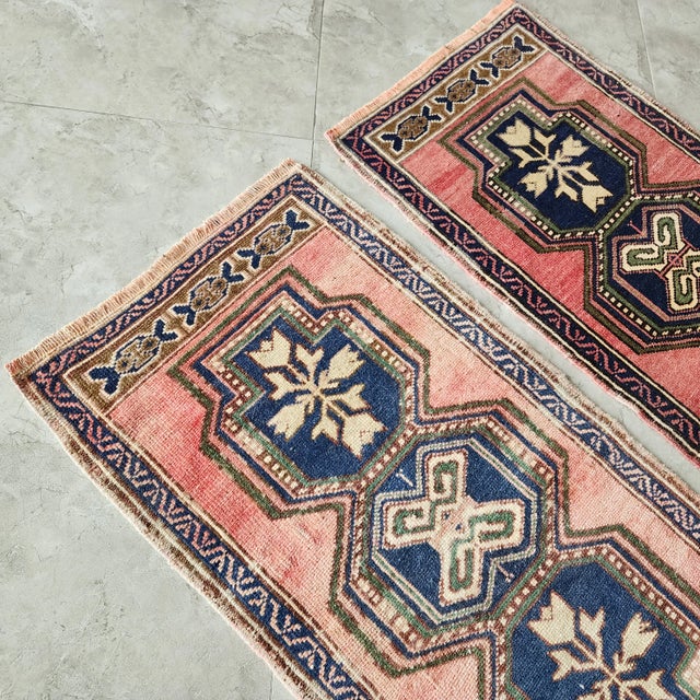 Textile 1980s Petite Turkish Oushak Wool Rugs - a Pair For Sale - Image 7 of 8