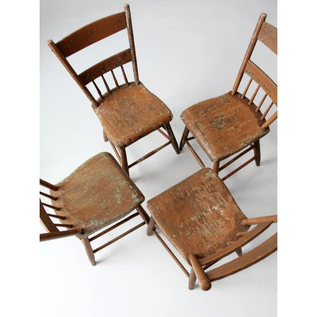 Antique Primitive Dining Chairs Set of 4 For Sale - Image 11 of 12