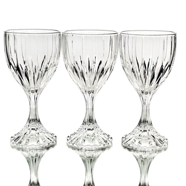 Mikasa Mikasa Park Lane Ribbed Crystal Water Goblets, Japan, 8 Oz For Sale - Image 4 of 11