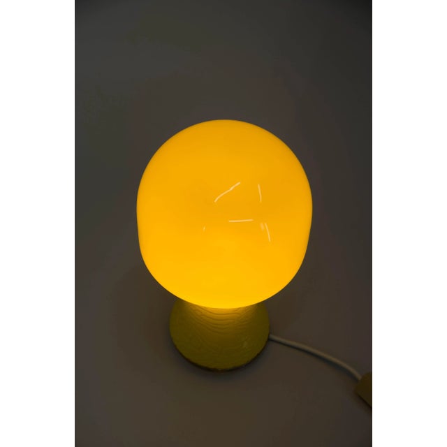 Mid-Century Yellow Glass Table Lamp, Germany, 1970s For Sale - Image 6 of 8