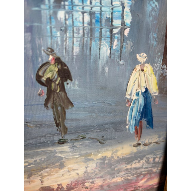 Mid 20th Century Stunning 39" Framed Paris Oil Painting – "Burnett" Eiffel Tower For Sale - Image 9 of 10