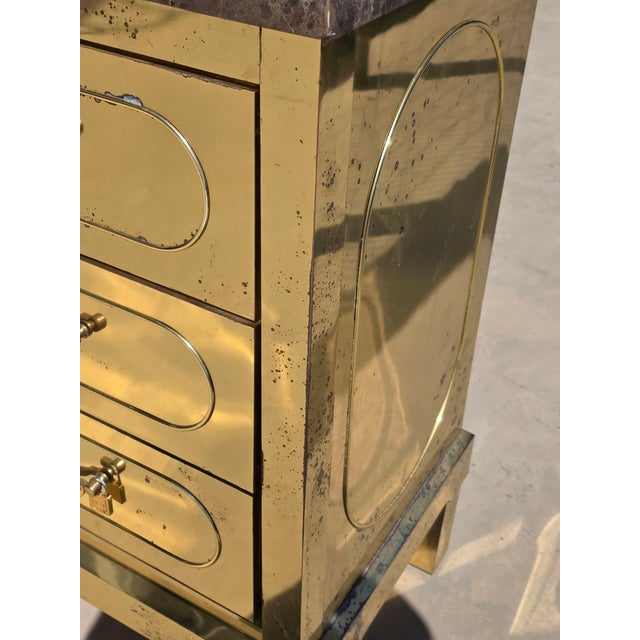 Brass Clad Dresser With Marble Top by Harden Furniture Company For Sale In San Antonio - Image 6 of 18
