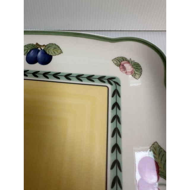 Art Deco 1950s Villeroy & Boch Serving 11.7"x 11.7" Platter "French Garden" Pattern Made in Germany For Sale - Image 3 of 11