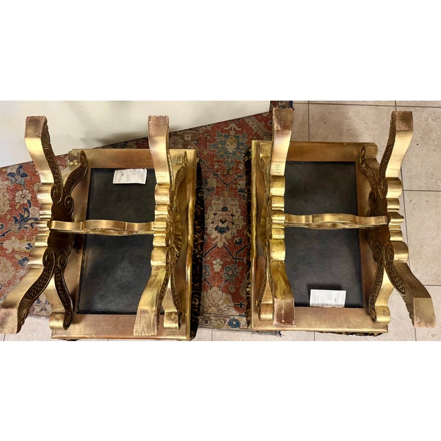 1990s Pair of Neoclassical-Style Faux Leopard Covered Gilt-Wood Benches, 2 Pieces For Sale - Image 9 of 11