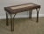 High Quality Metal Base Table with Cork and Travertine Stone Veneered Top in the Style of Maitland Smith Unsigned Maker