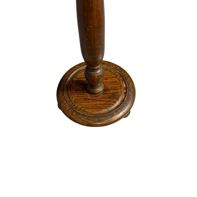 Antique Turned Wood Pedestal Stand, 1930 For Sale - Image 11 of 13
