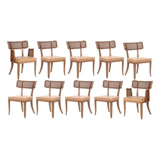 Set of Eight Edward Wormley for Dunbar Curved-Back Dining Chairs, 1948 For Sale