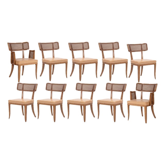 Set of Eight Edward Wormley for Dunbar Curved-Back Dining Chairs, 1948 For Sale