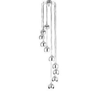 Cascade Pendant Lamp with Chrome Teardrop Shades by Hans-Agne Jakobsson for Markaryd, Sweden, 1960s For Sale