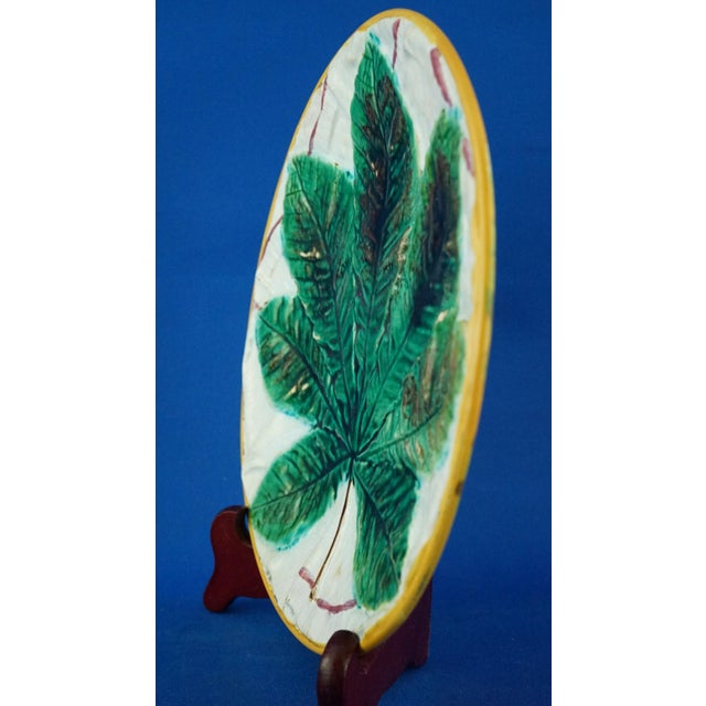 Antique Ceramic Plate and Stand from George Jones Factory, 1800s, Set of 2 For Sale - Image 6 of 18