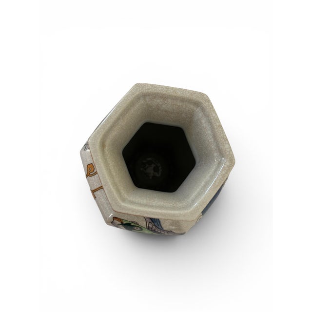 Vintage Porcelain Hexagon Ginger Jar by Seymour Mann For Sale In Los Angeles - Image 6 of 12