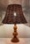 Wood Vintage Table Lamp with Turned Maple Base and Woven Raffia Shade, 1980s For Sale - Image 7 of 7