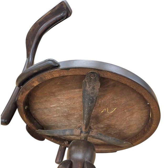 Brown Art Nouveau Style Bentwood Swivel Desk Chair For Sale - Image 8 of 14