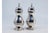 Salt and Pepper Shakers in Silver with Knob Lids, Set of 2, in Very Good conditions. Designed from 2000 This piece has an...