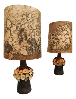 Vintage Sculptural Ceramic Table Lamps, 1970s, Set of 2