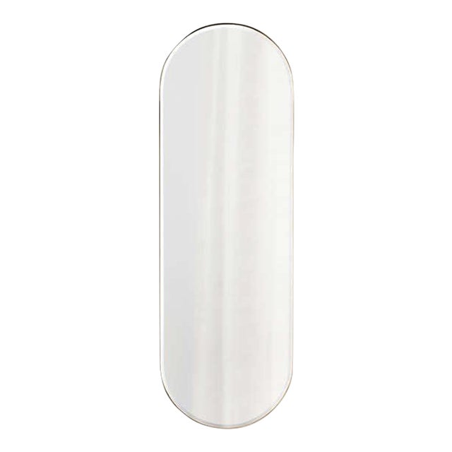 Edge Small Brass Capsule Wall Mirror For Sale