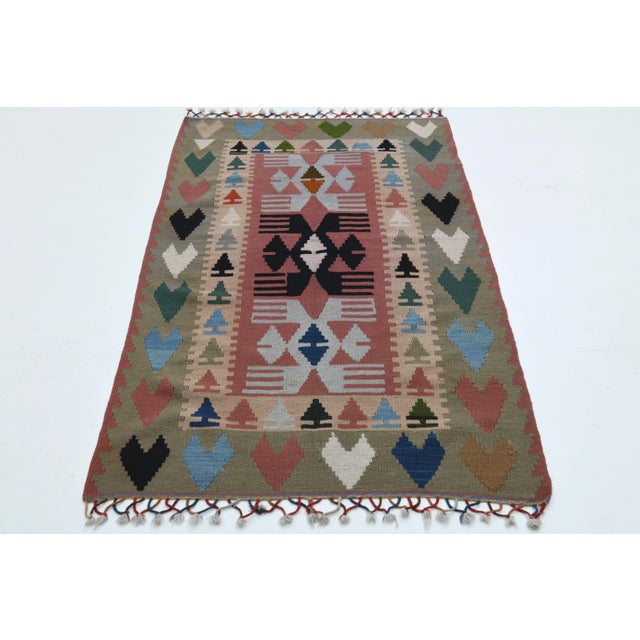 Vintage Turkish Hand-Knotted vintage rug is a semi-antique vintage runner rug.'70s Eastern region of Turkey's unique rug...