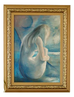 K. Rolfsson, Seated Woman, 1970s, Oil on Canvas, Framed