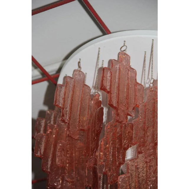 Pink Murano Glass Chandelier from Mazzega, 1970s For Sale - Image 3 of 9