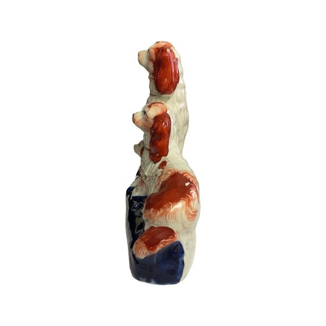 Traditional Victorian StaffordshireSpaniel Double Pen Holder For Sale - Image 3 of 5