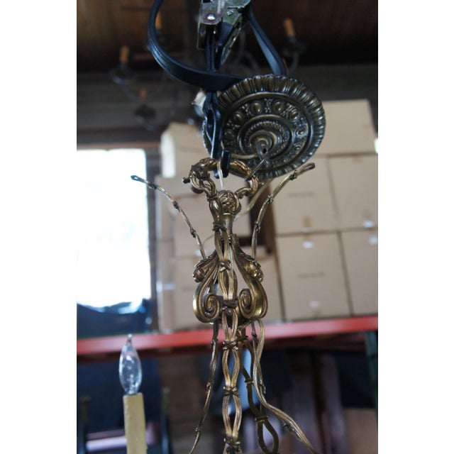 Wedgwood Neoclassical Green Jasperware Cherub Cameo Chandelier Pendant Light For Sale - Image 14 of 18