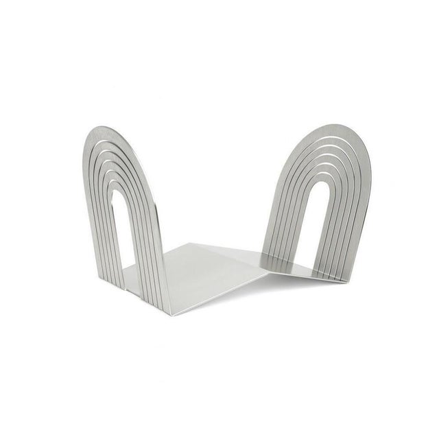 Arc Wave Sculptural Vinyl Record Stand in Stainless Steel by Veliento. Dimensions: W 32 x D 18 x H 15 cm. Materials:...
