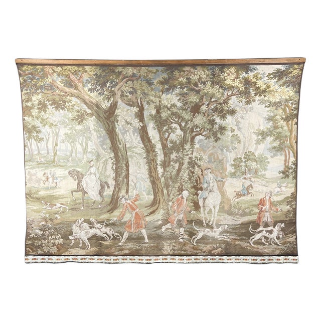 20th Century Louis XV Wall Tapestry Hunting Scene For Sale