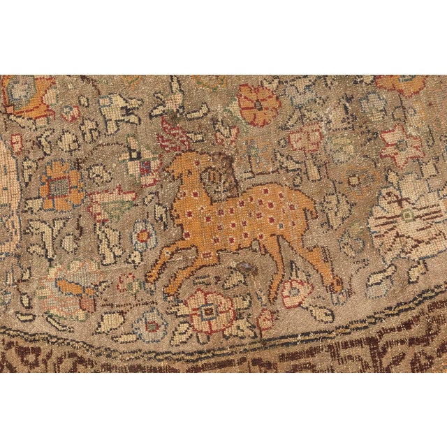 Doris Leslie Blau 1880s Antique Turkish Round Silk & Metal Thread Rug For Sale - Image 4 of 8