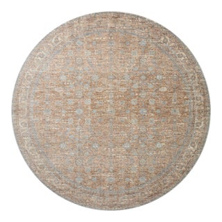 Angela Rose x Loloi Blake Rug Sand / Sky 7'-10" x 7'-10" Round Area Rug For Sale