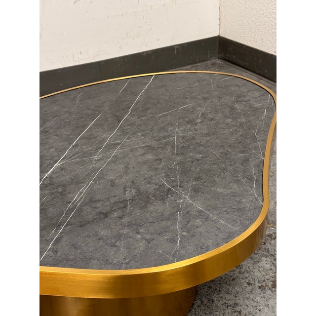 Michael Oren Design Marquina Marble Kidney Coffee Table For Sale In San Francisco - Image 6 of 12