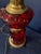1940s Paul Hanson Red Glass Brass Table Lamp For Sale - Image 10 of 11