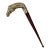 20th Century Chinoiserie Brass Horse Head Wood Cane Walking Stick For Sale