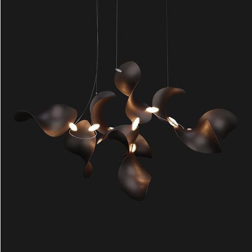 Contemporary Dune 10 Cluster Chandelier in Silver Anodized Aluminum by Moss Objects For Sale - Image 3 of 18