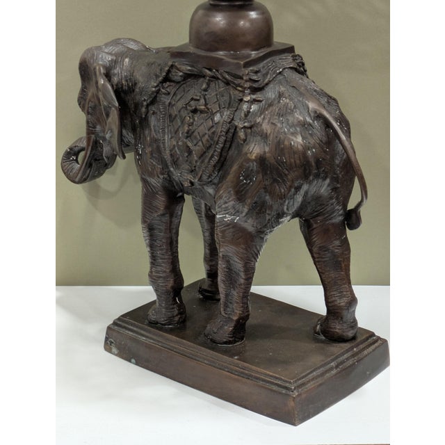 Coffee Large Maitland Smith Bronze Elephant Center Piece For Sale - Image 8 of 15