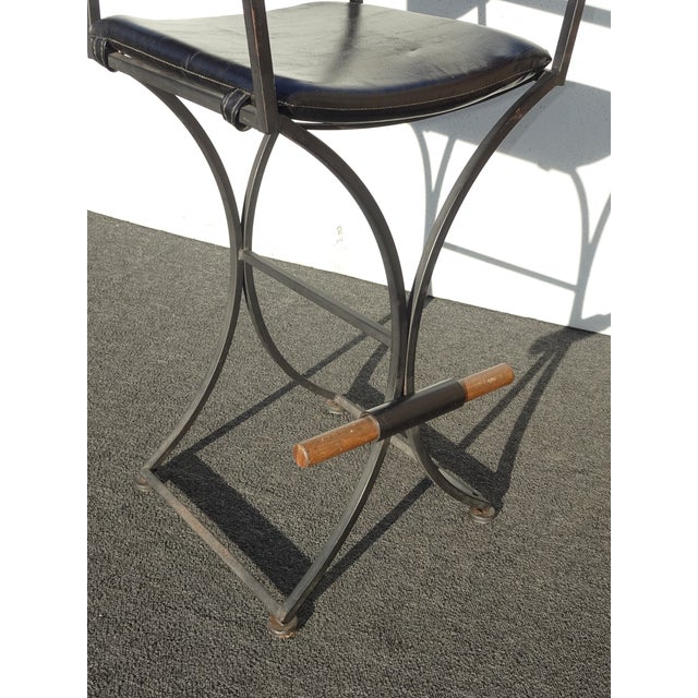 Set of Three Vintage Cleo Baldwin Style Mid Century Modern Black Barstools For Sale - Image 9 of 17