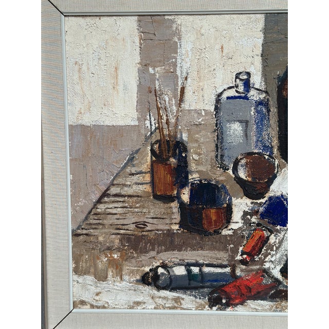 Eric Lundberg, The Work Table Atelier, 1960s, Oil on Canvas For Sale - Image 15 of 18