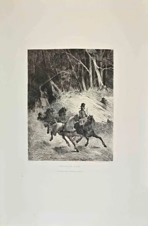 Charles Amédée De Boret, Chevaux de Poste, Etching, 1870s