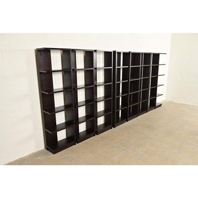 Barbara Barry Modern Art Deco Dark Oak Modular Étagères or Bookcases, Set of Eight For Sale - Image 4 of 10