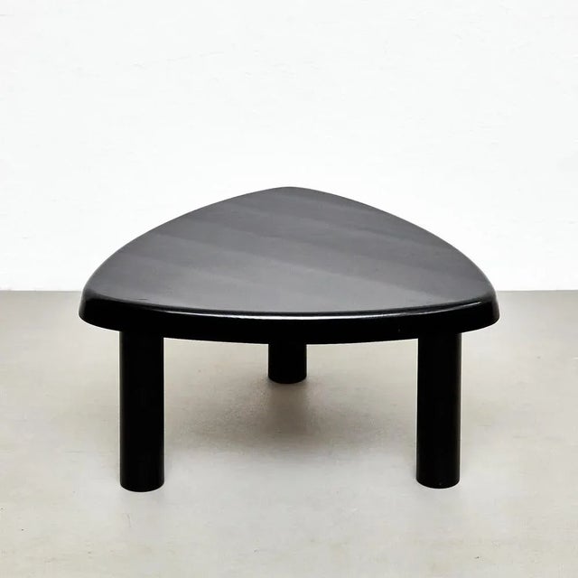Wood T23 Black Wooden Side Table by Pierre Chapo, 2020 For Sale - Image 7 of 12