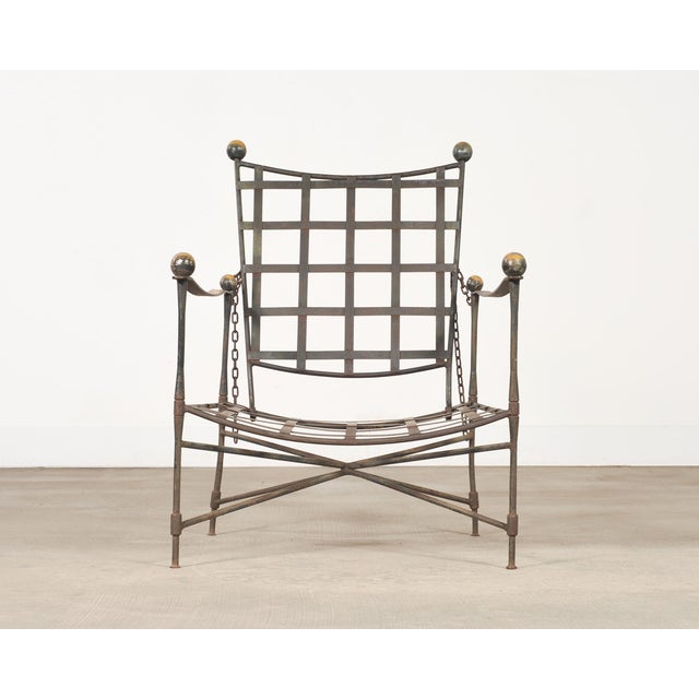 Mario Papperzini Mario Papperzini Amalfi Iron Garden Lounge Chair + Ottoman For Sale - Image 4 of 18
