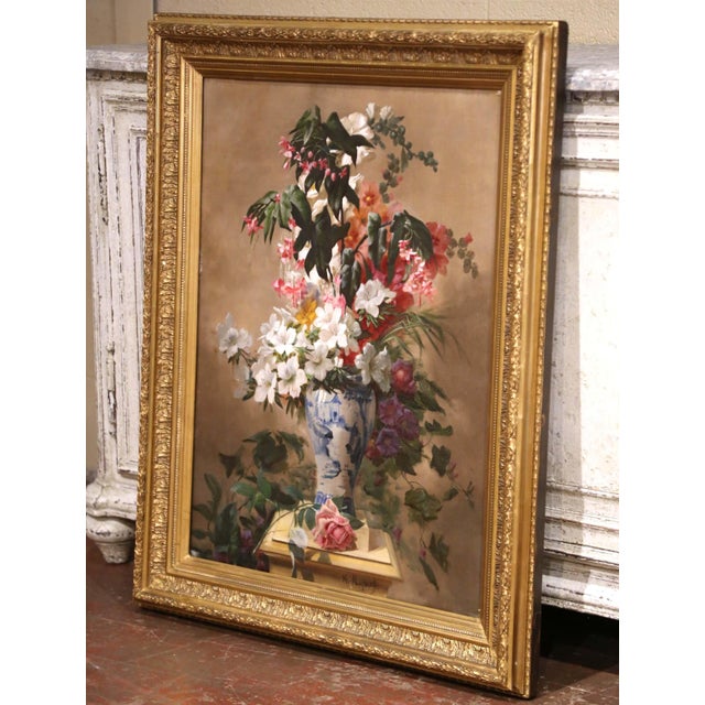 Traditional 19th Century European Floral Still Life Oil Painting Signed Karl Ruperti For Sale - Image 3 of 10