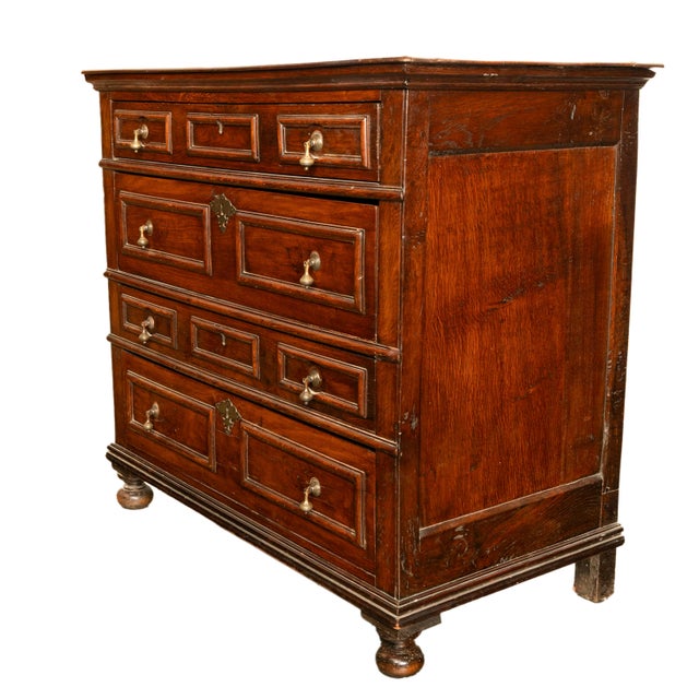 17th Century Antique English Country 17th Century Jacobean Charles II Oak Chest Drawers 1680 For Sale - Image 5 of 16
