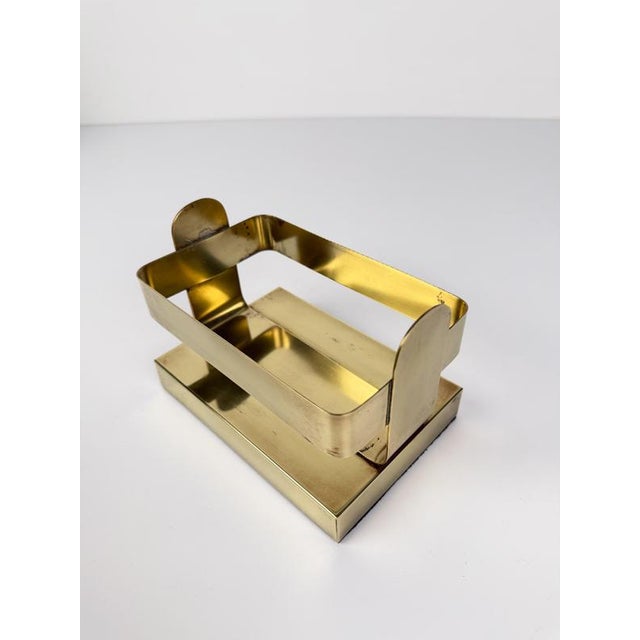 Mid-Century Modern Empoli Green Glass Vase with Brass Pedestal, Italy, 1970s For Sale - Image 18 of 18