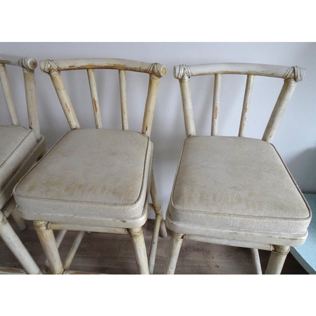White Bamboo Bar Stools from McGuire, 1970s, Set of 4 For Sale - Image 15 of 18